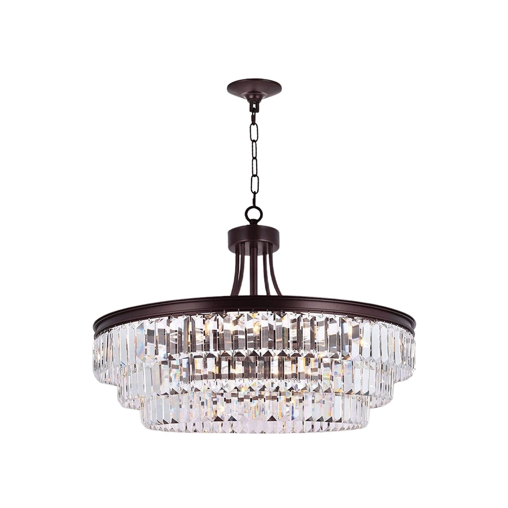 Jordan Collection - Chandelier - Warm Bronze Finish - W:70cm