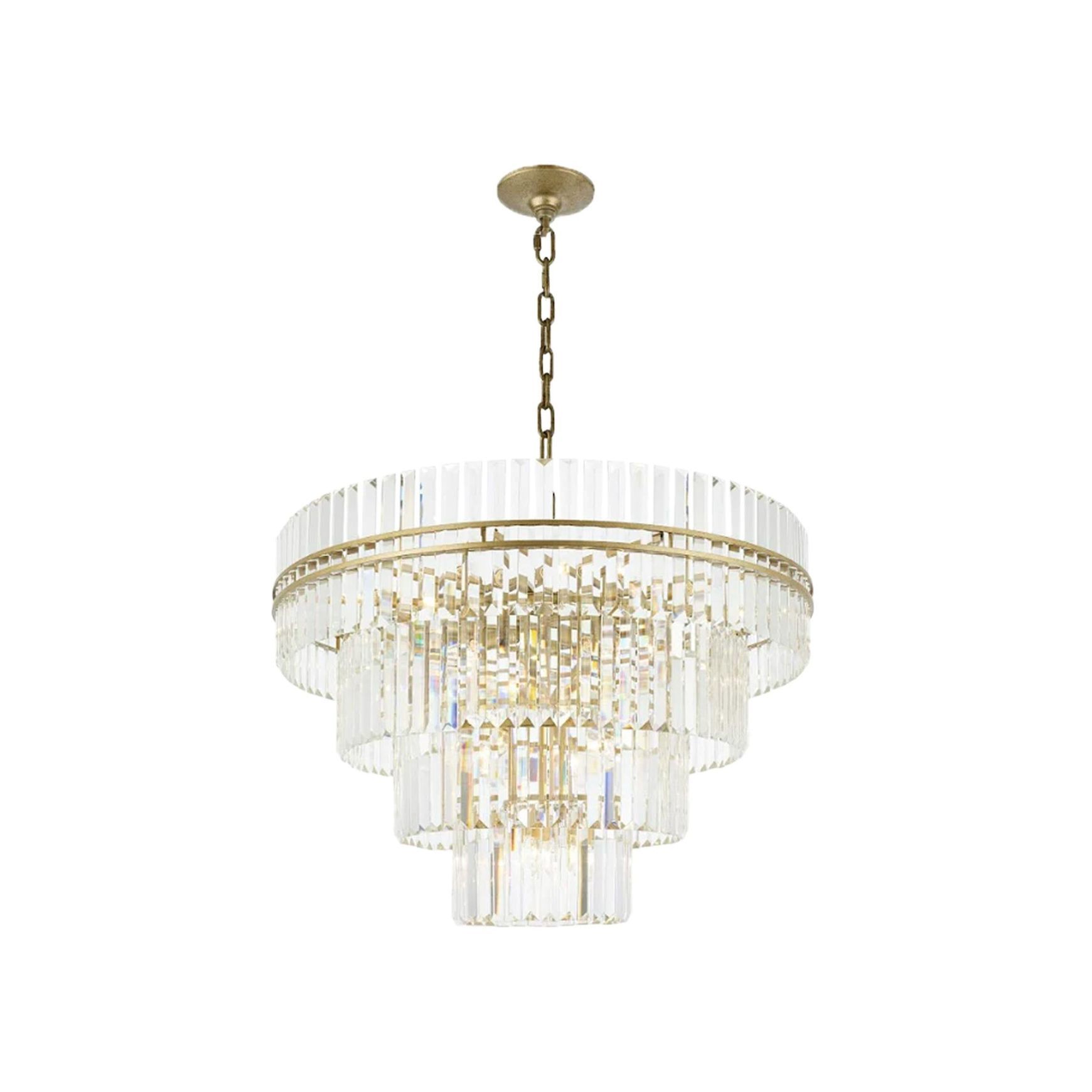 Ashton Collection - Four Tier Chandelier - Antique Gold - W:100cm