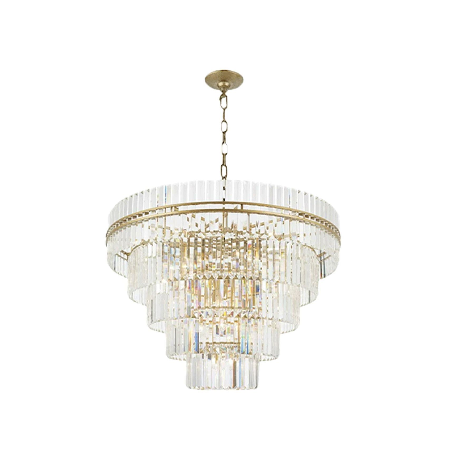 Ashton Collection - Five Tier Chandelier - Antique Gold - W:120cm
