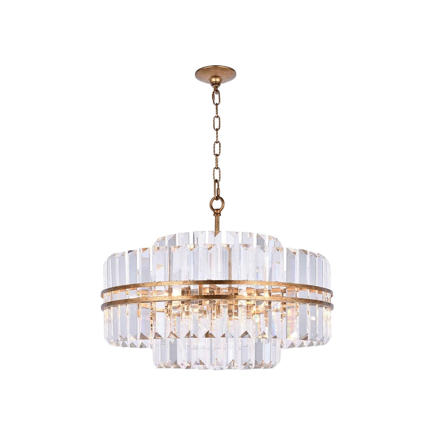 Ashton Collection - Chandelier - Antique Gold Finish - W:55cm