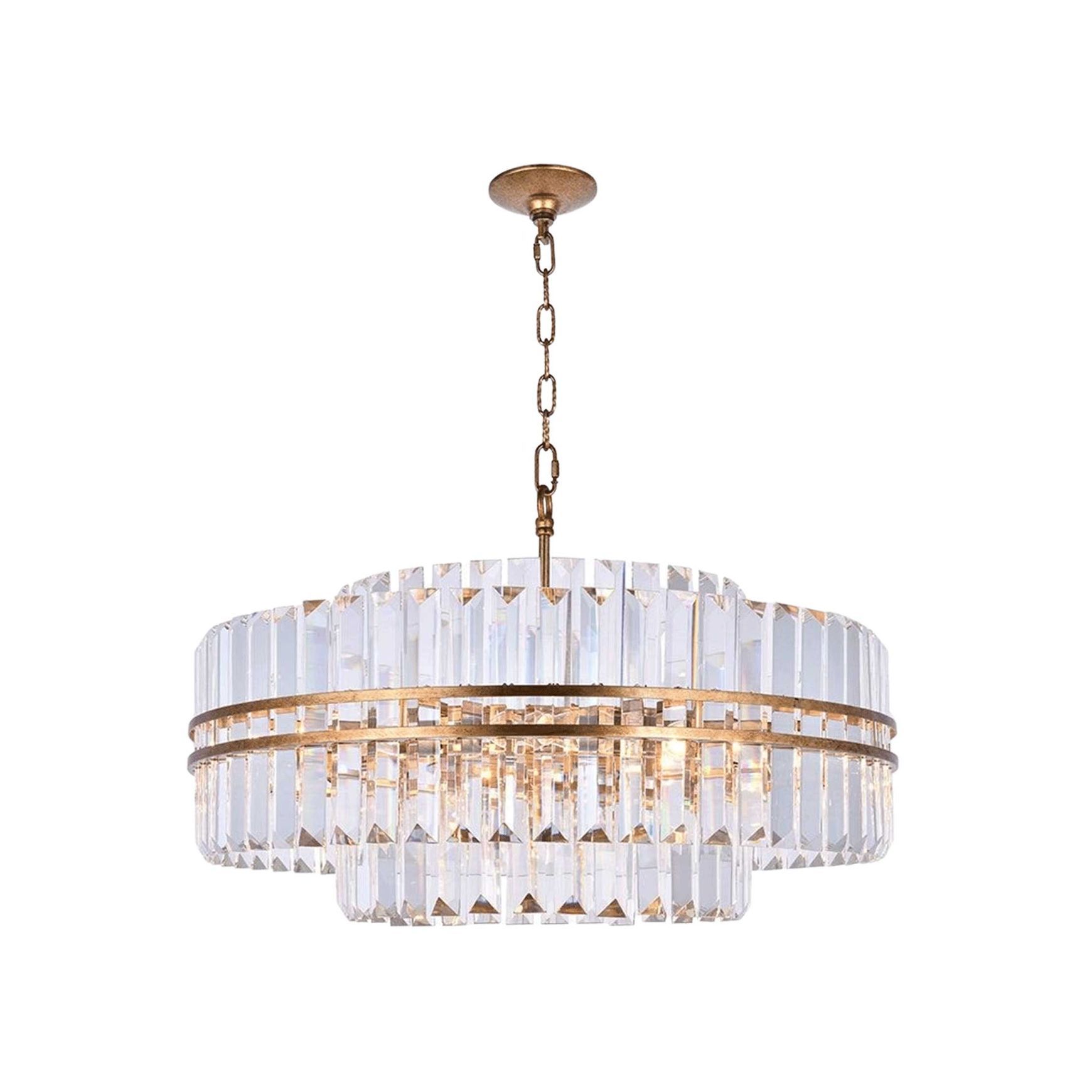 Ashton Collection - Chandelier - Antique Gold Finish - W:68cm