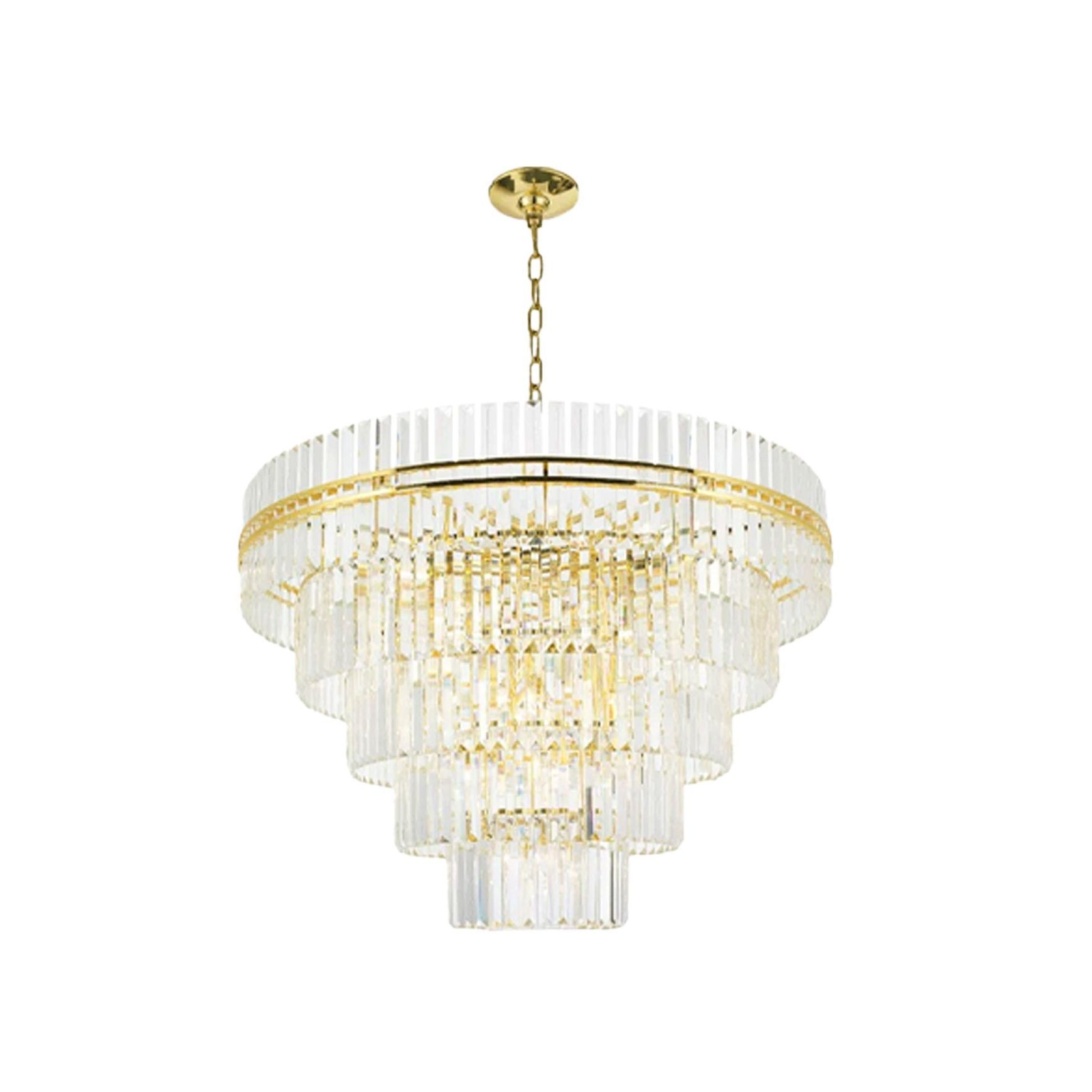 Ashton Collection - Five Tier Chandelier - Gold - W:120cm