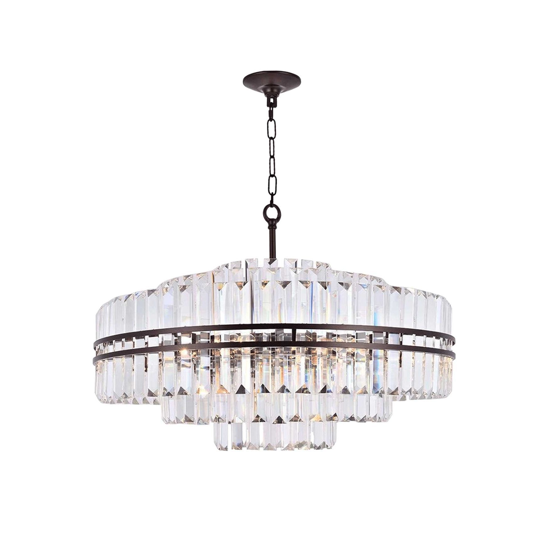 Ashton Collection - Chandelier - Warm Bronze Finish - W:80cm