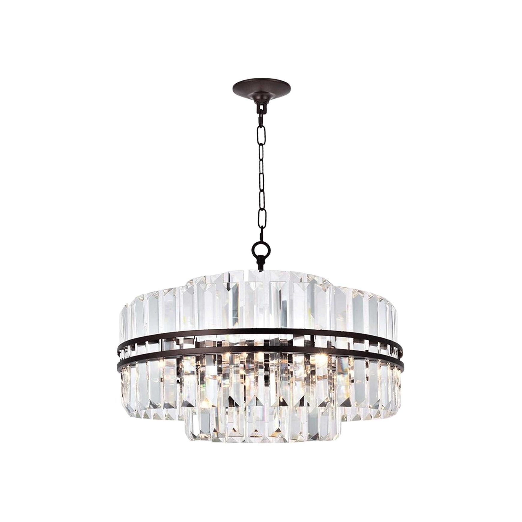 Ashton Collection - Chandelier - Warm Bronze Finish - W:55cm