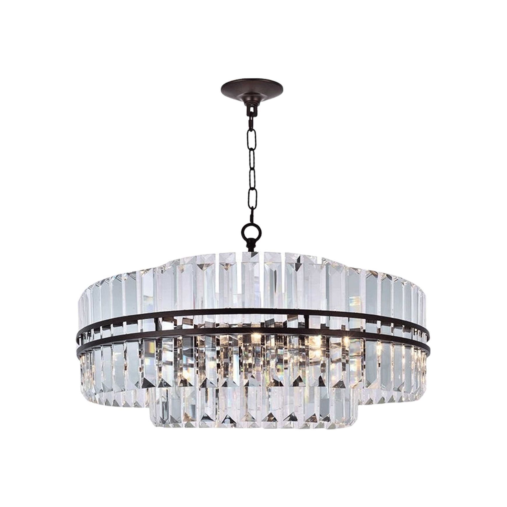 Ashton Collection - Chandelier - Warm Bronze Finish - W:68cm