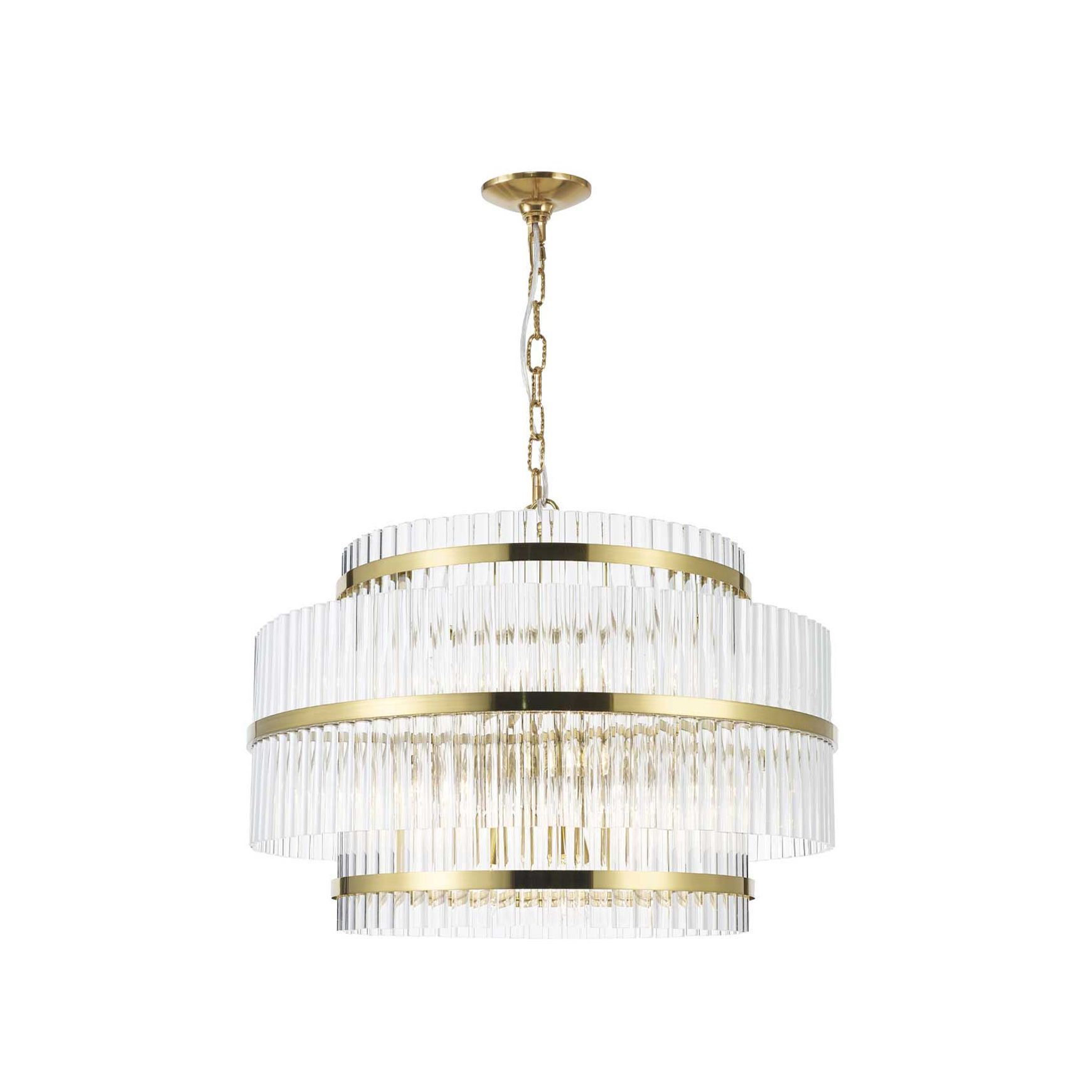 Harlow Collection - 3 Layer Chandelier - Satin Brass - W:70cm