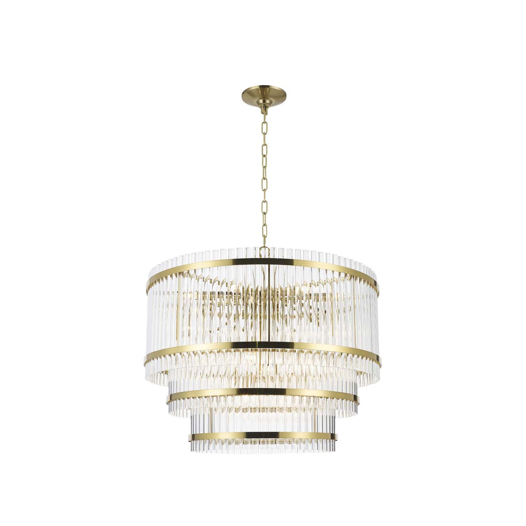 Harlow Collection - 3 Layer Chandelier - Satin Brass - W:80cm