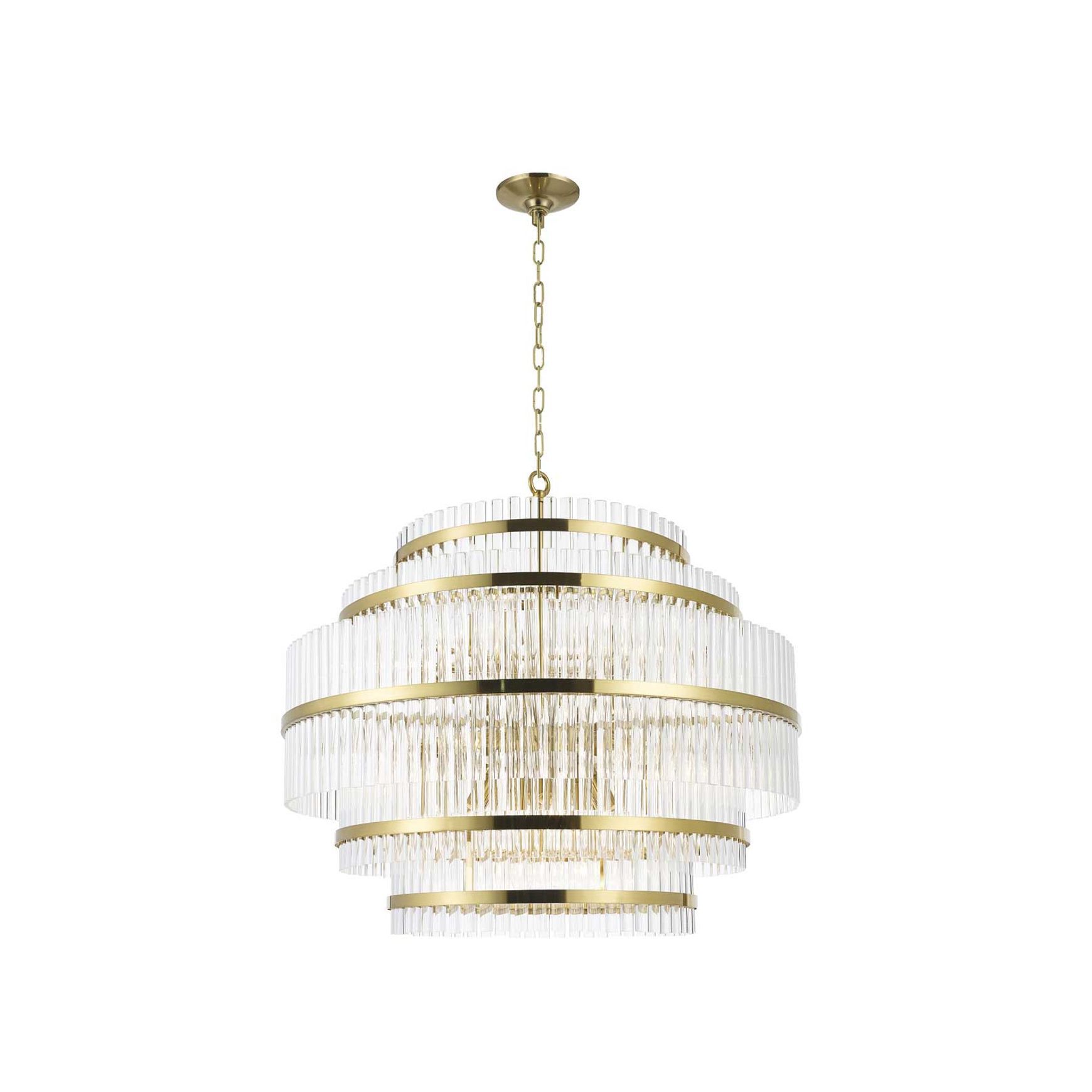 Harlow Collection - 5 Layer Chandelier - Satin Brass