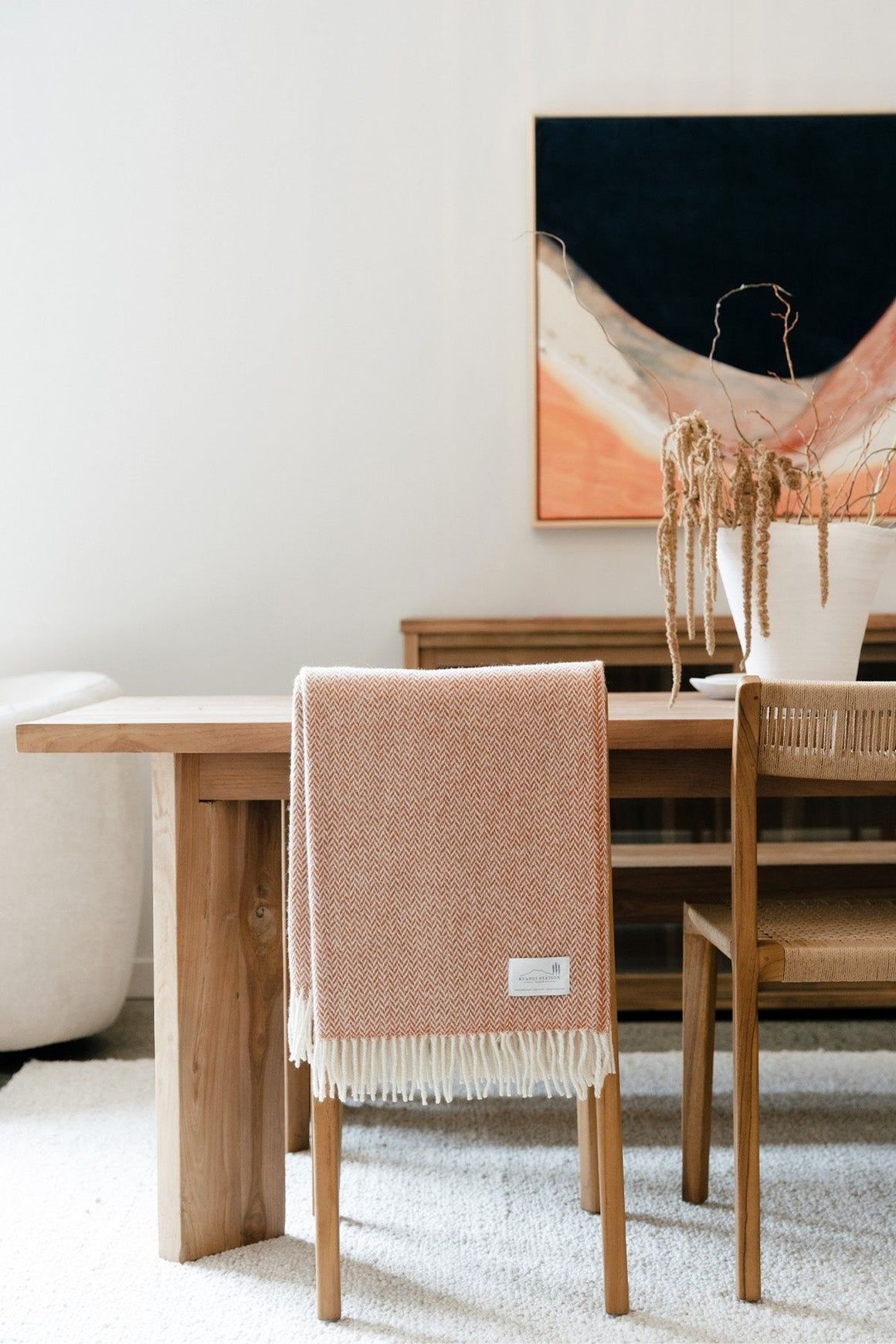 Ruanui Station Lambswool Throw - Rakaia Rust