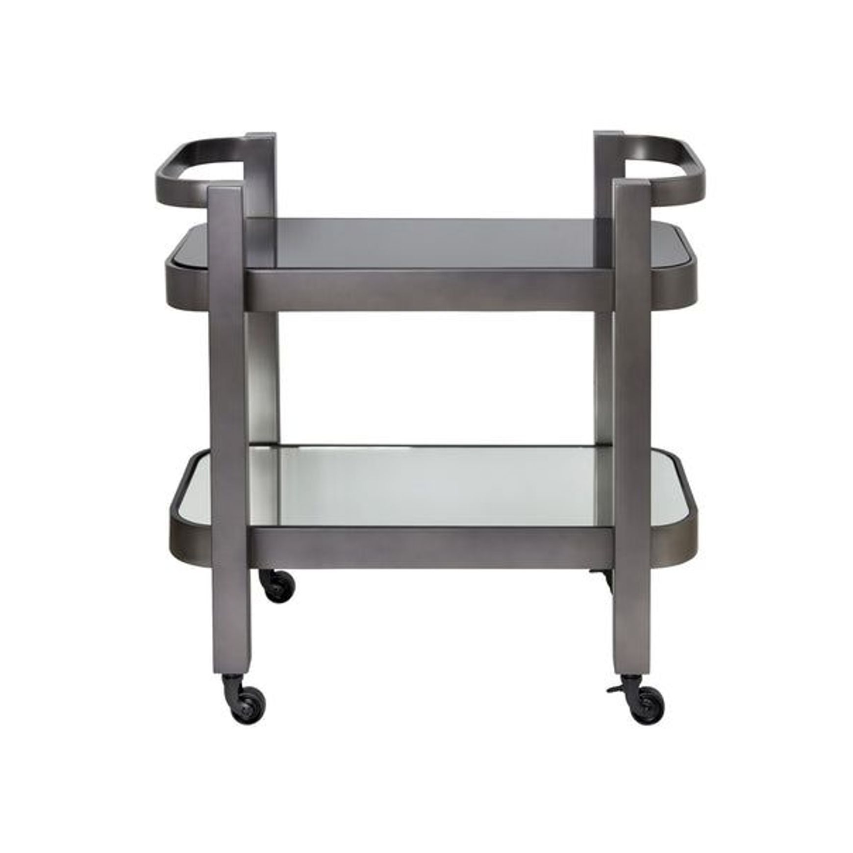 St Tropez Drinks Trolley with Black Glass