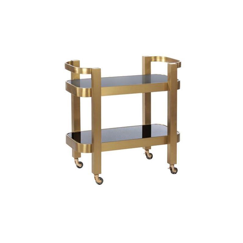 St Tropez Drinks Trolley with Black Glass