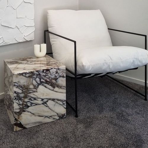 Cube Side Table - Viola Calacatta Marble | Natural Stone Co.