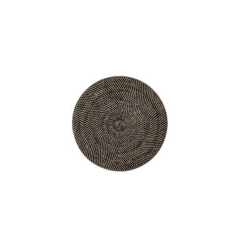 Black Rattan Placemat - Round