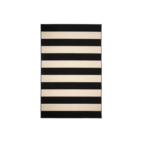 Nyoma Black & Cream Striped Outdoor Rug