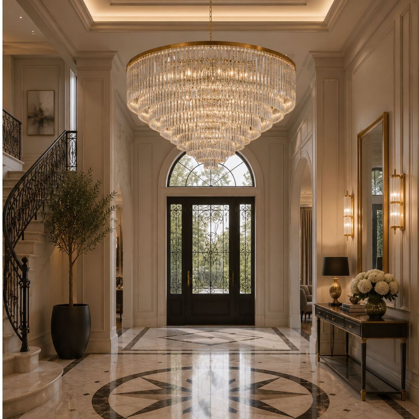Odeon (Oasis) Chandelier- Large 9 Layer - Gold Finish - W:130cm