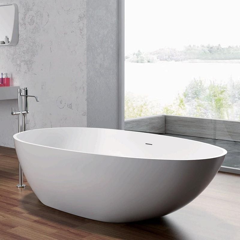 Pietra Bianca Onda Freestanding Stone Bath