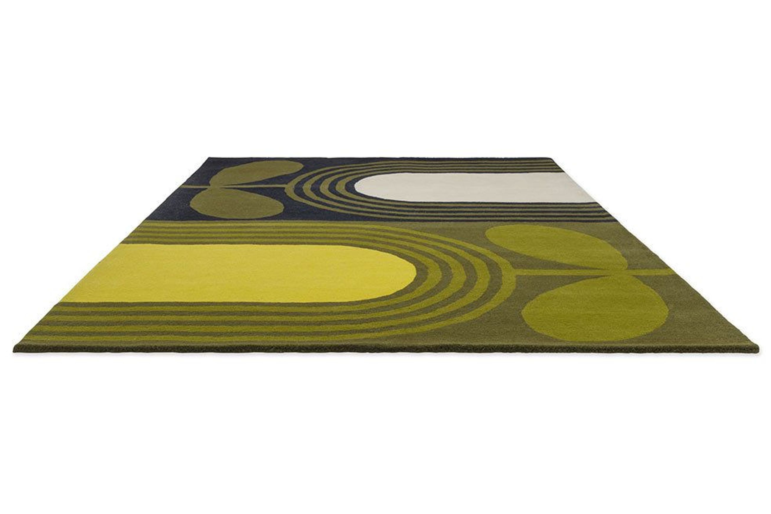 Orla Kiely Striped Tulip Rug - Seagrass | 100% Wool Designer Floor Rug