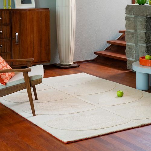 Orla Kiely Solid Stem Rug - Ecru | 100% Wool Designer Floor Rug
