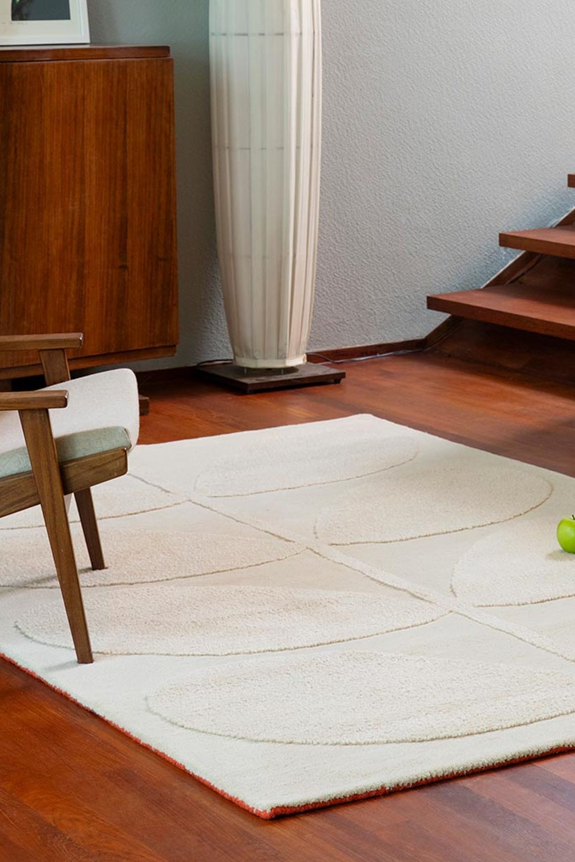 Orla Kiely Solid Stem Rug - Ecru | 100% Wool Designer Floor Rug
