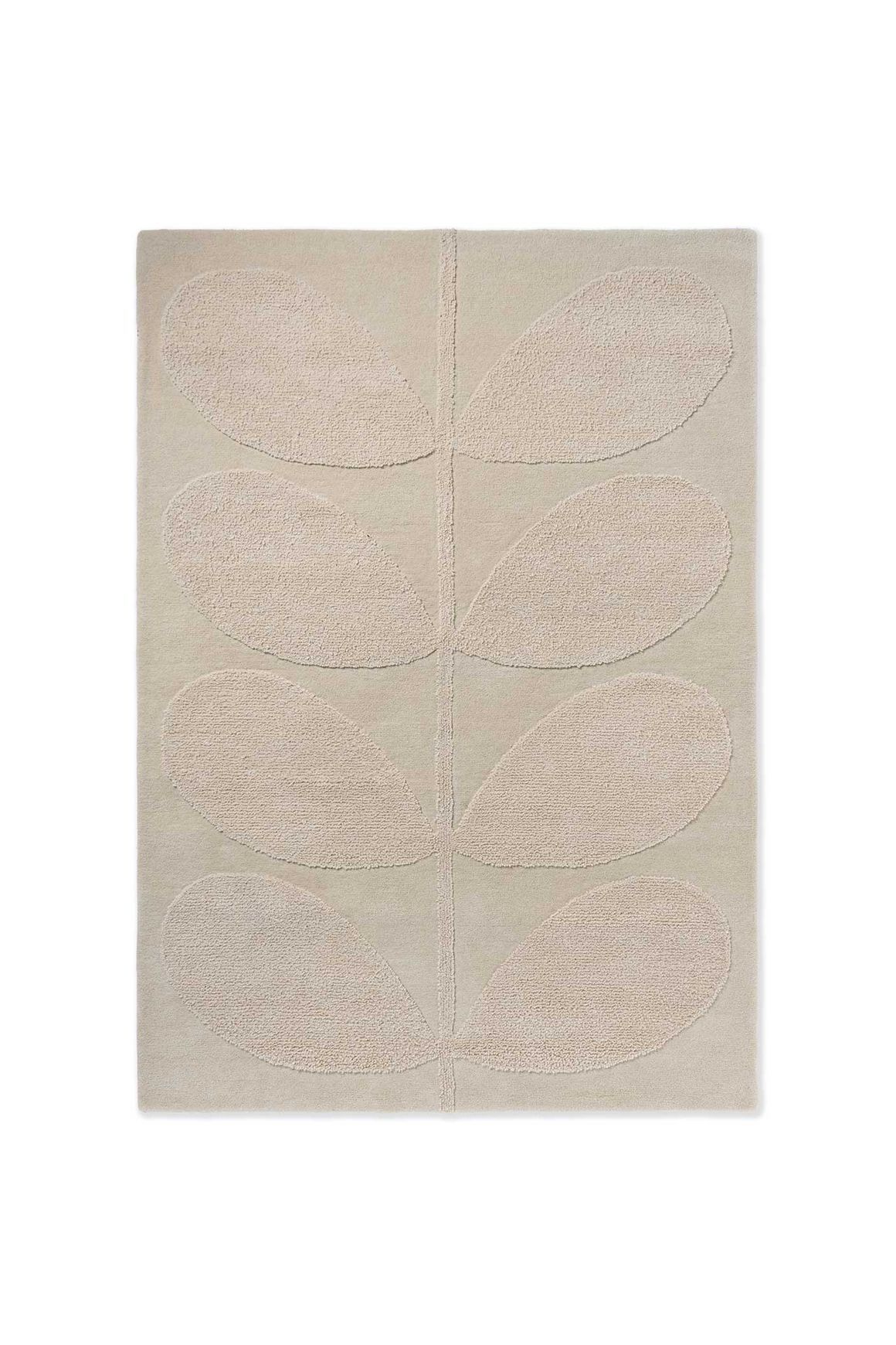 Orla Kiely Solid Stem Rug - Ecru | 100% Wool Designer Floor Rug