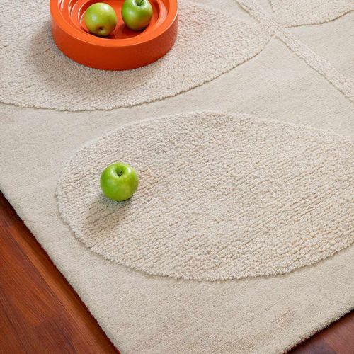 Orla Kiely Solid Stem Rug - Ecru | 100% Wool Designer Floor Rug