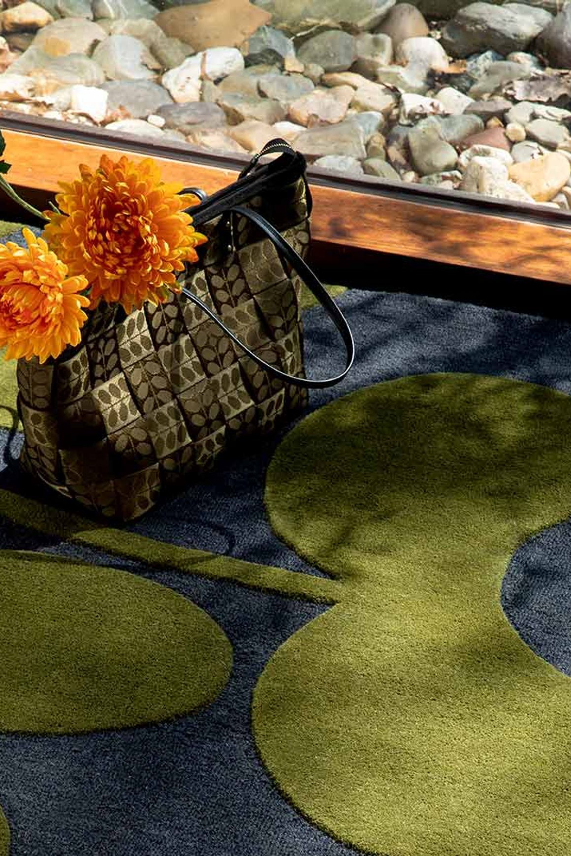Orla Kiely Sprig Stem Rug - Marine | 100% Wool Designer Floor Rug