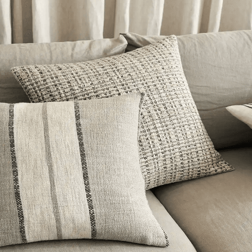 Weave Home Ottavio Cushion - Natural | Textured Stripe