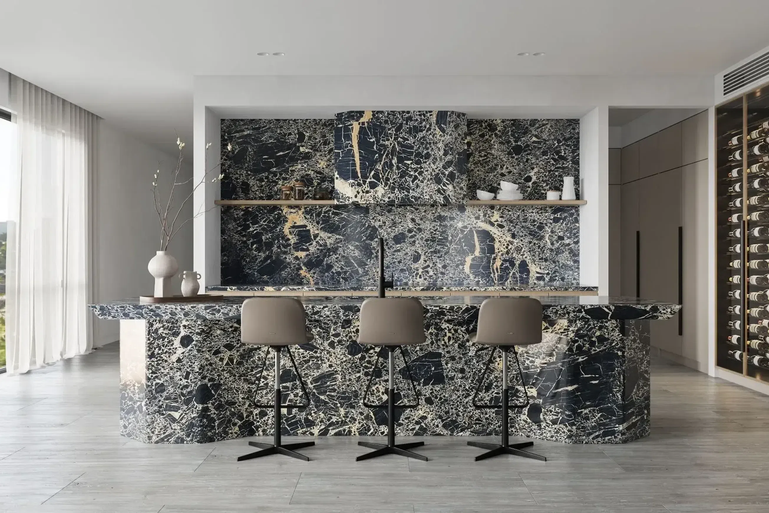 Portoro Gold Marble Benchtop