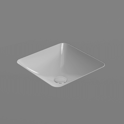 Pura 38 Square Undermount Basin Gloss White