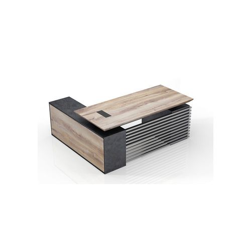 PHOENIX Executive Desk with Right Return 1.8M - Warm Oak & Black