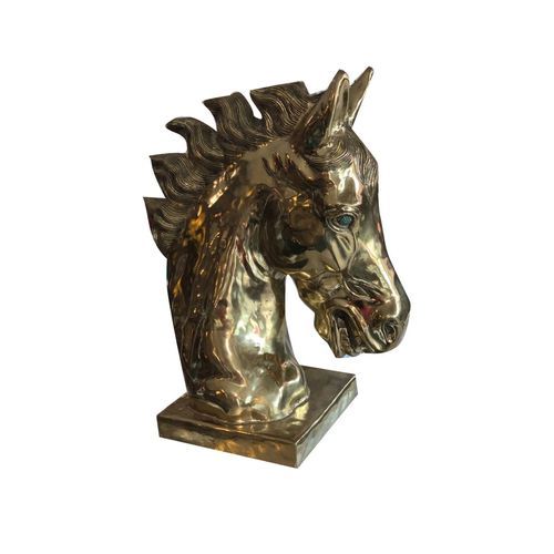 Brass and Crystal Horse Art Sculpture