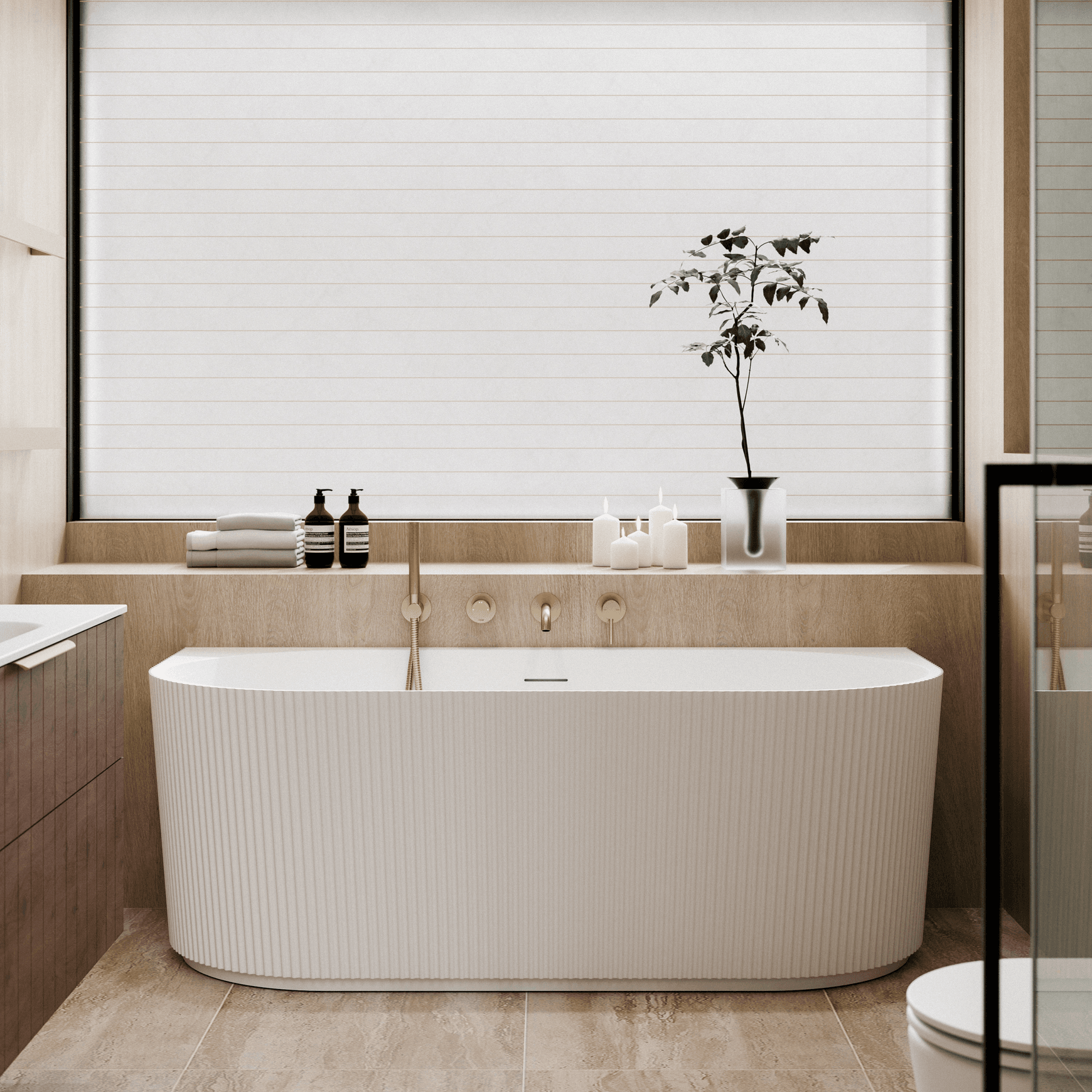 Endura Acrylic Piper 1670 Back to Wall Bath