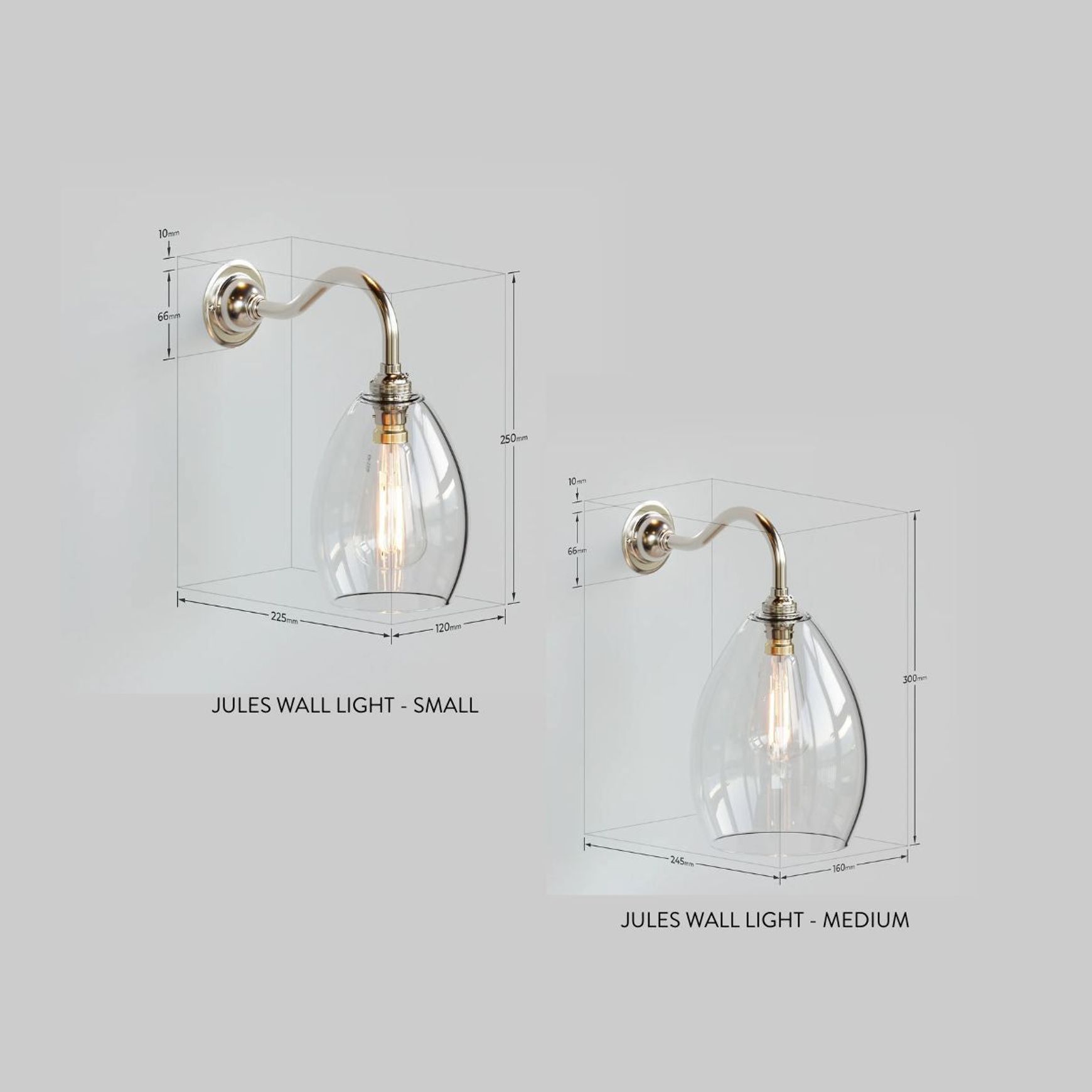 Jules Clear Glass Wall Light
