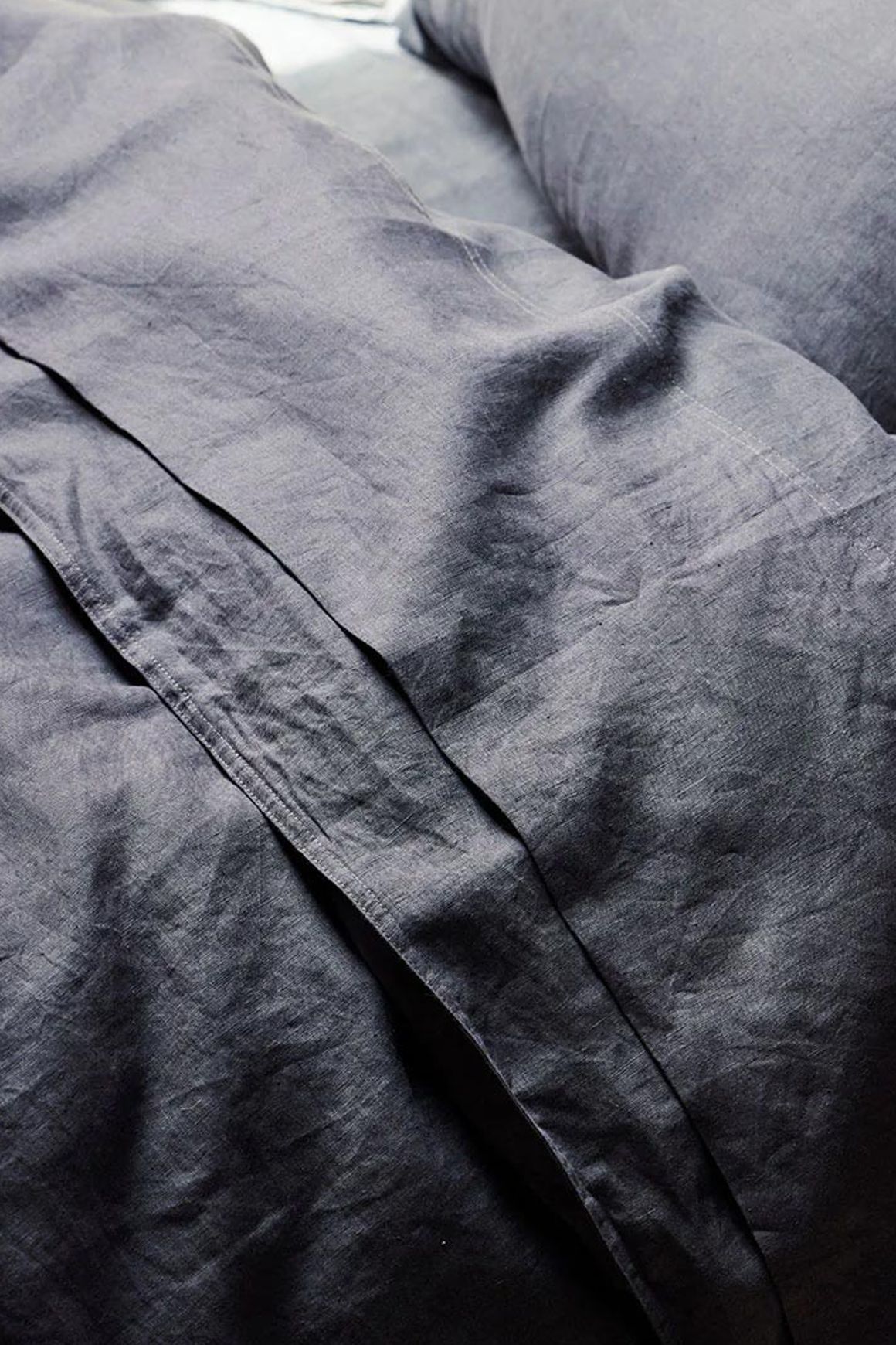 Ravello Linen Quilt Cover - Denim | Weave Home Bed Linen