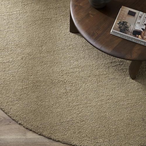Baya Dorset NZ Wool Round Floor Rug - Biscuit