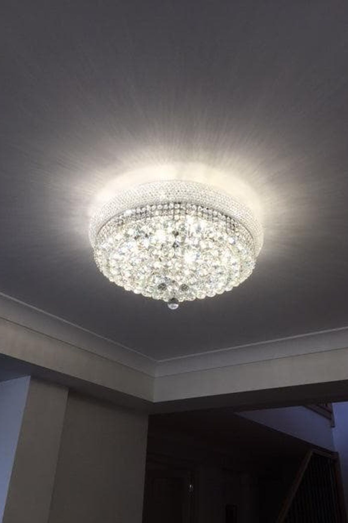 Royal Empress Flush Mount Basket Chandelier - Chrome - W:60cm