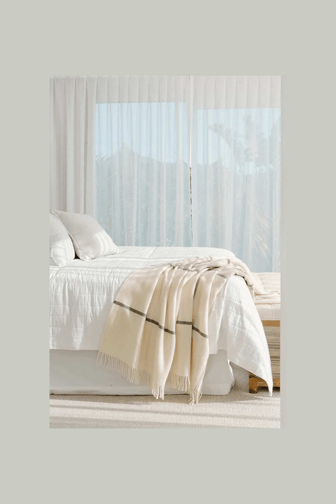 Ruanui Station Lambswool Throw - Waitoka White & Brown