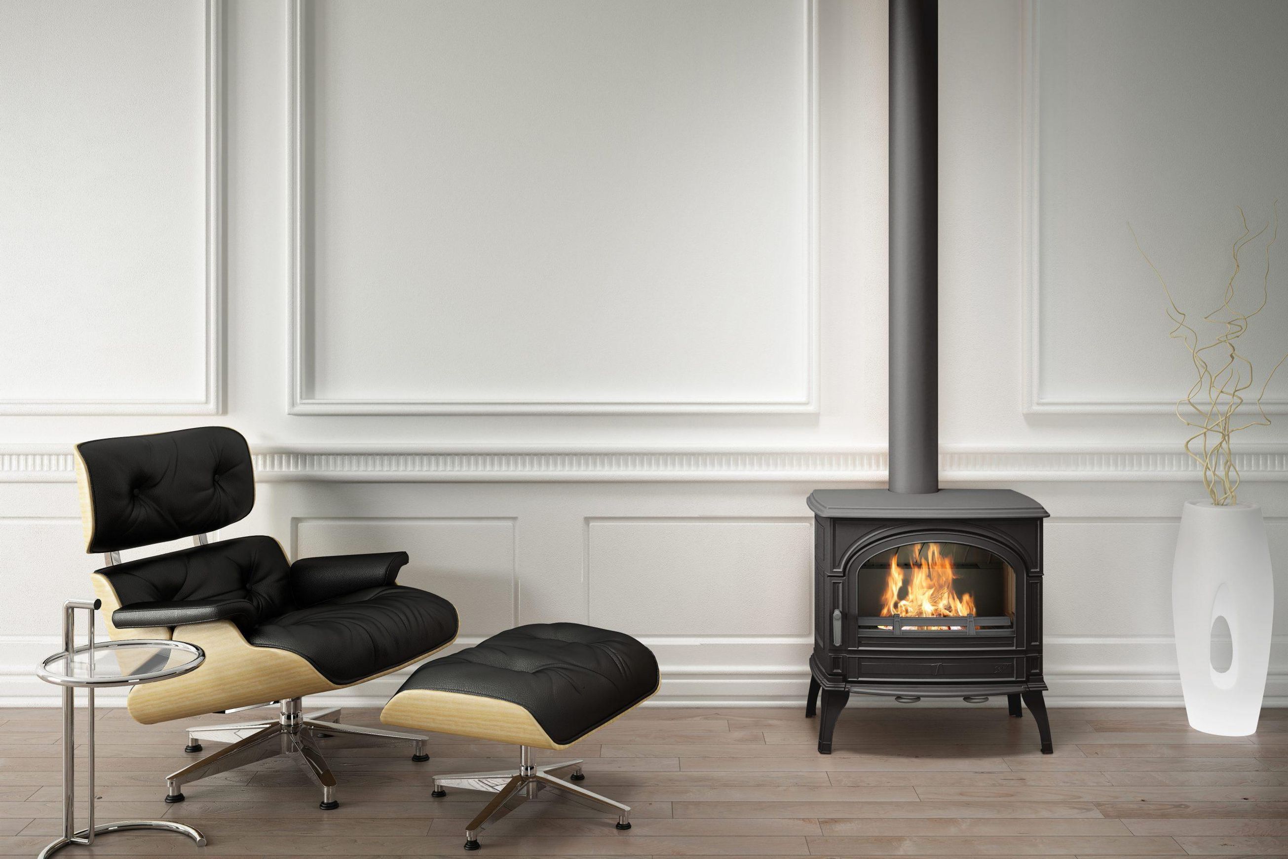 Seguin Topaze Freestanding Fireplace - Grey