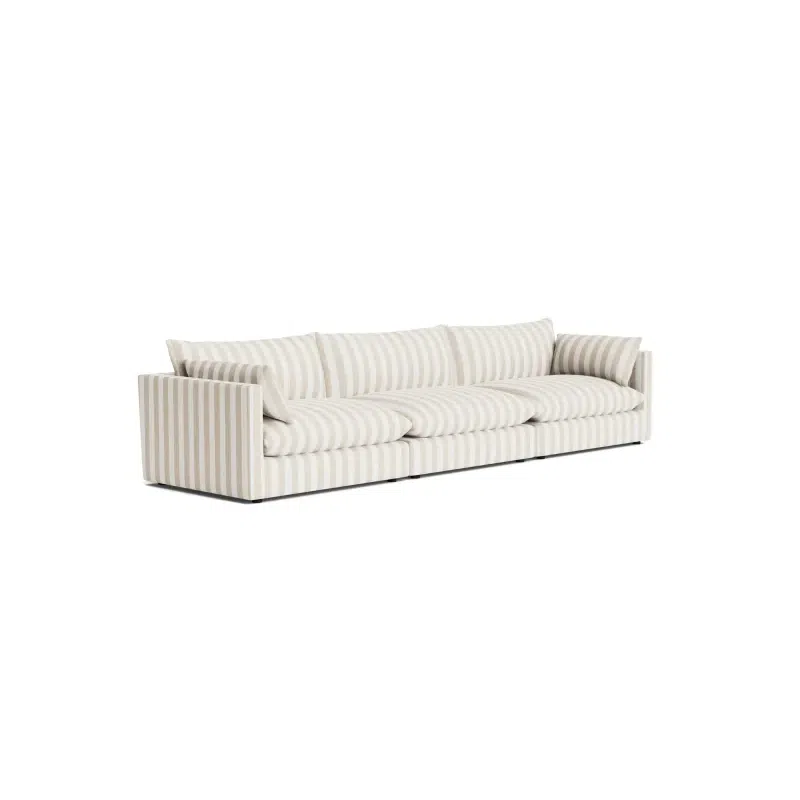 Sidney Slipcover 5 Seater Sofa - Marnie Sand Stripe