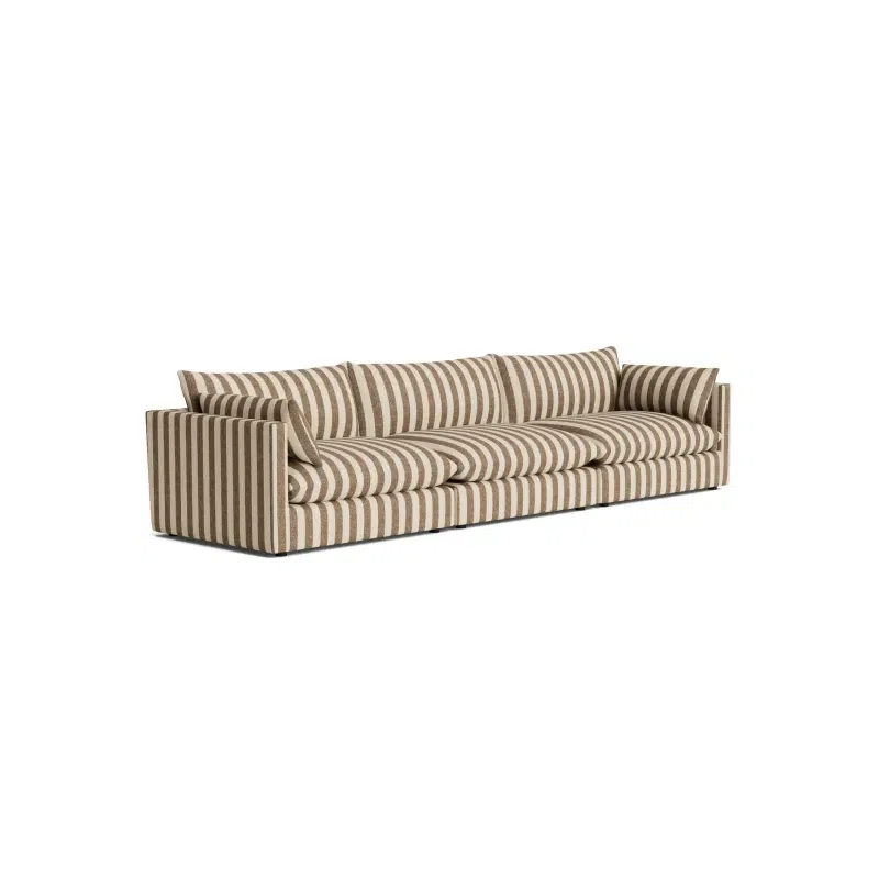 Sidney Slipcover 5 Seater Sofa - Marnie Coconut Stripe