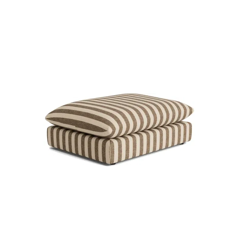Sidney Slipcover Ottoman - Marnie Coconut Stripe