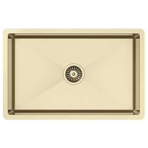 Brushed Brass Gold Avisa 700x450 Large Single Bowl Sink
