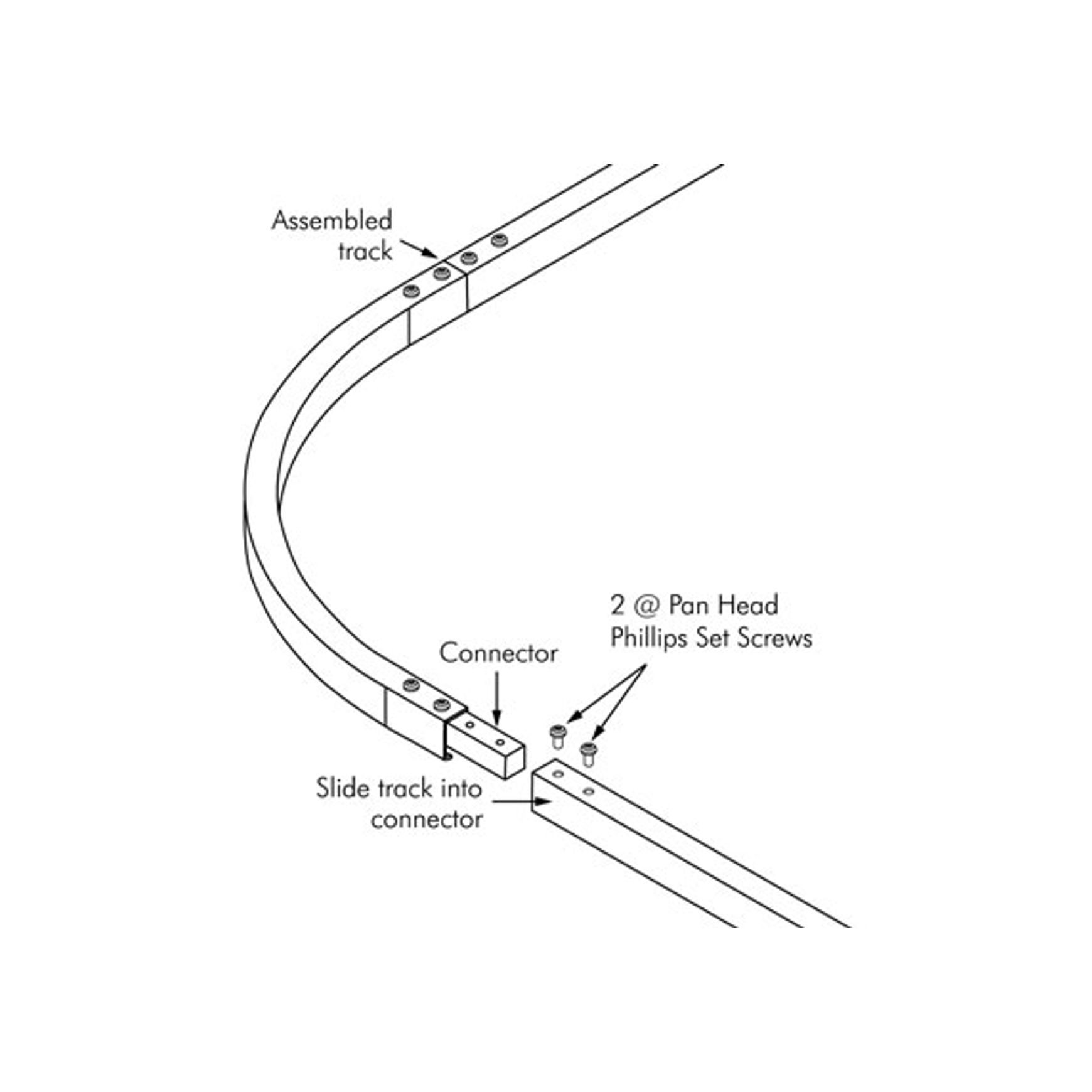 Shower Track - 1600 x 1600 Anodised Aluminium dimensions