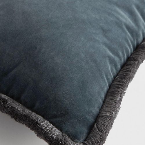 Soho Home | Margeaux Large Square Cushion | Grey Blue