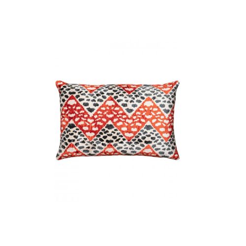 The Rug Company | Velvet Ikat Cheetah Zag Red Cushion