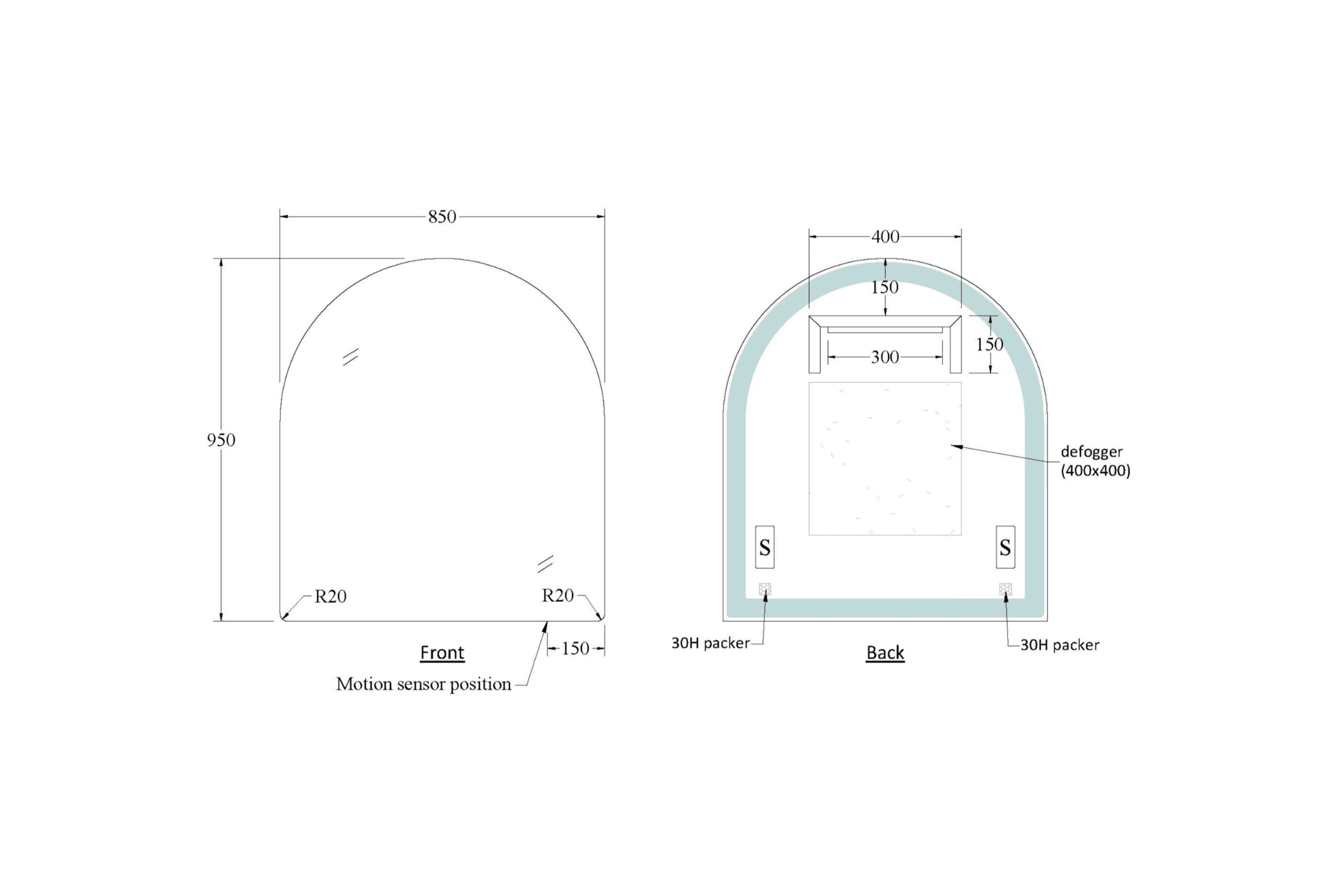 Code Euro Arch 850 Led Mirror