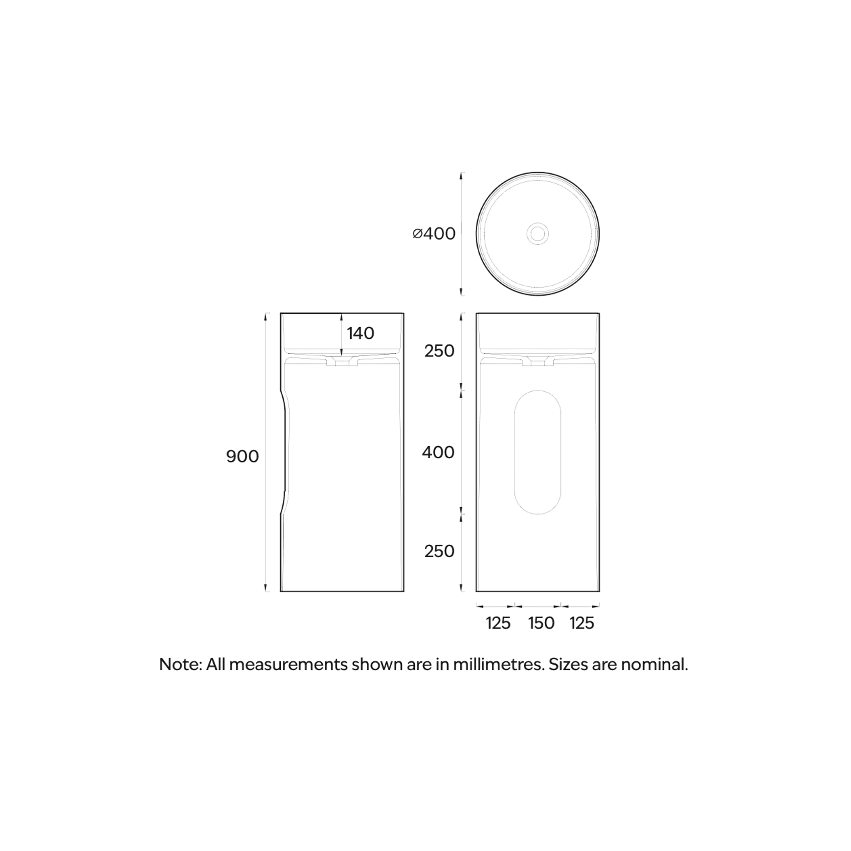 Code Halo Villastone Freestanding Round Basin