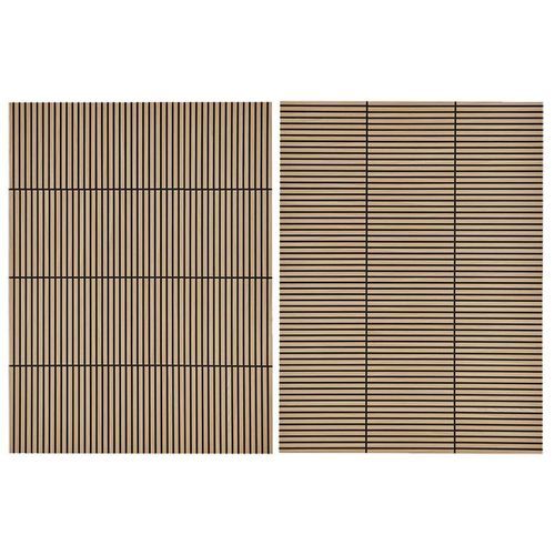 Square WOODFLEX Acoustic Wood Slat Wall Tiles - Oak Veneer - 4pc Set