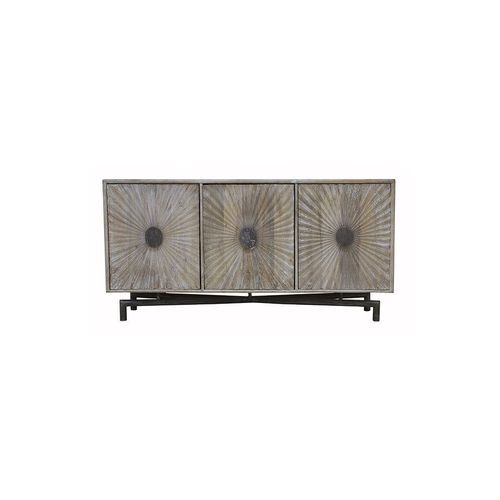 Sunburst 3 Drawer Credenza