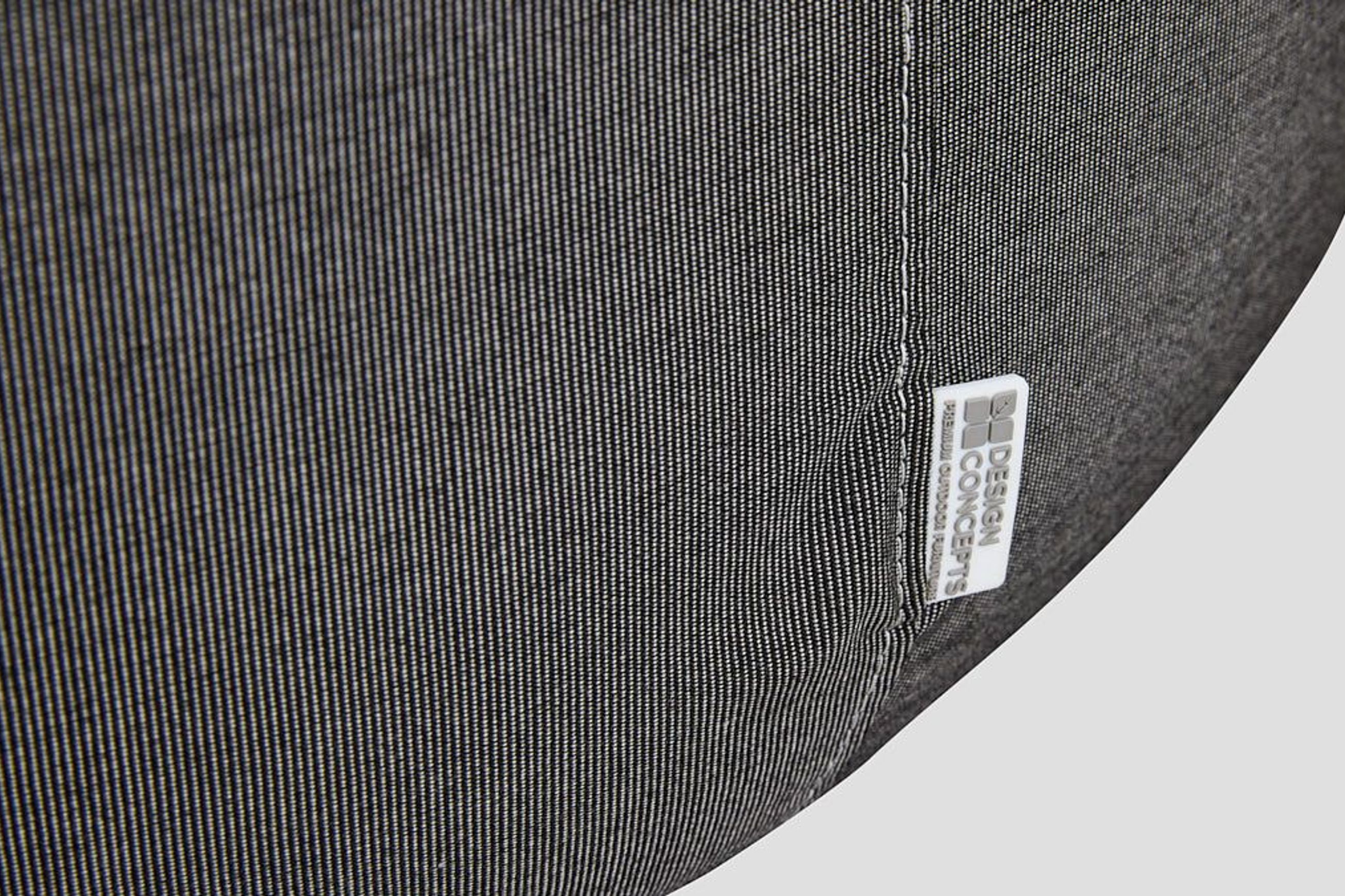 Sunbrella Round Ottoman - Charcoal Tweed